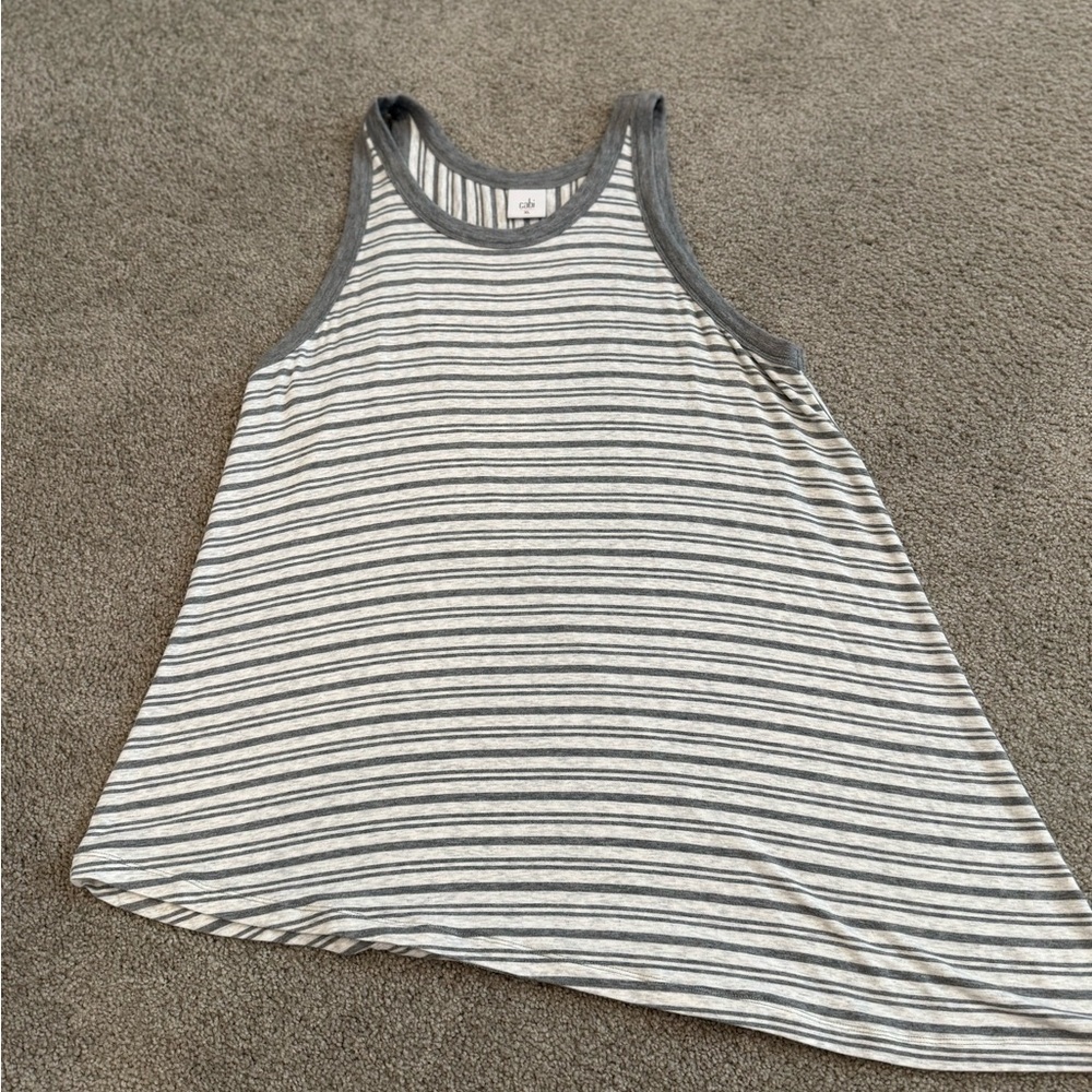 Cabi Gray Striped Women's Tank Top